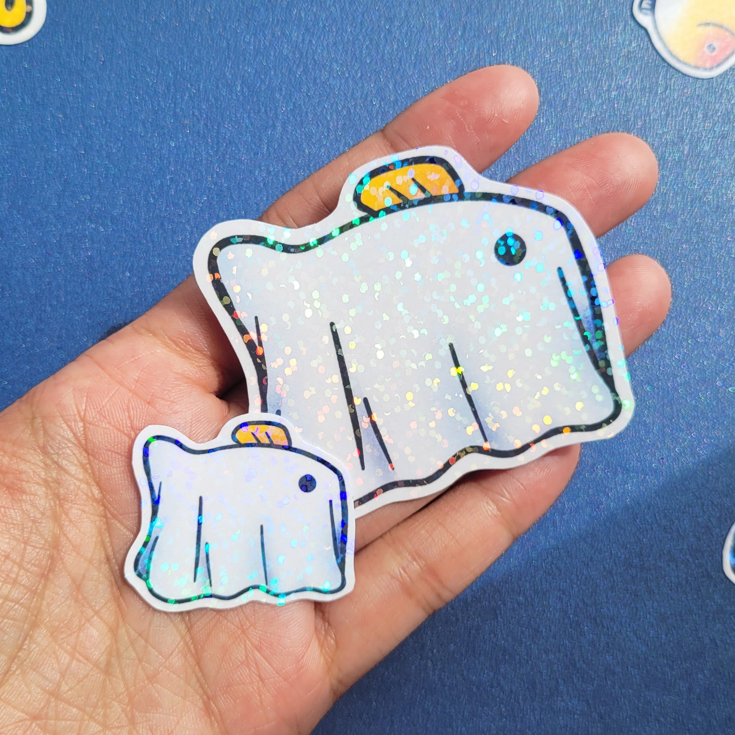 Goldfish Vinyl Holographic Sticker - Ghost