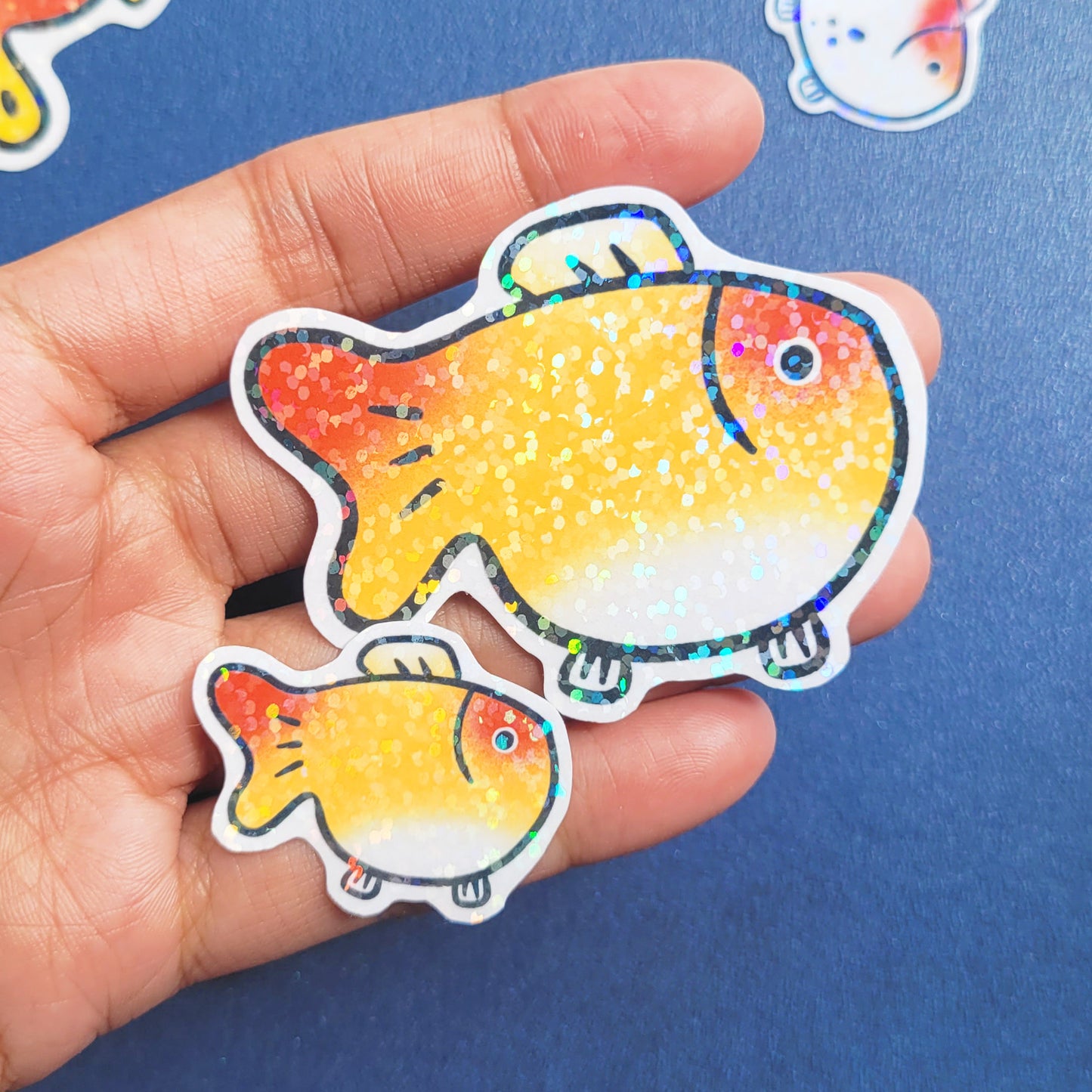 Goldfish Vinyl Holographic Sticker - Mango