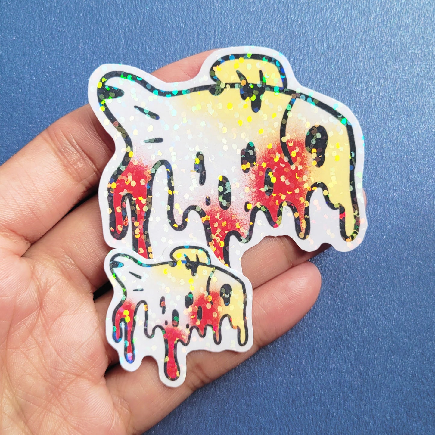 Goldfish Vinyl Holographic Sticker - Melting
