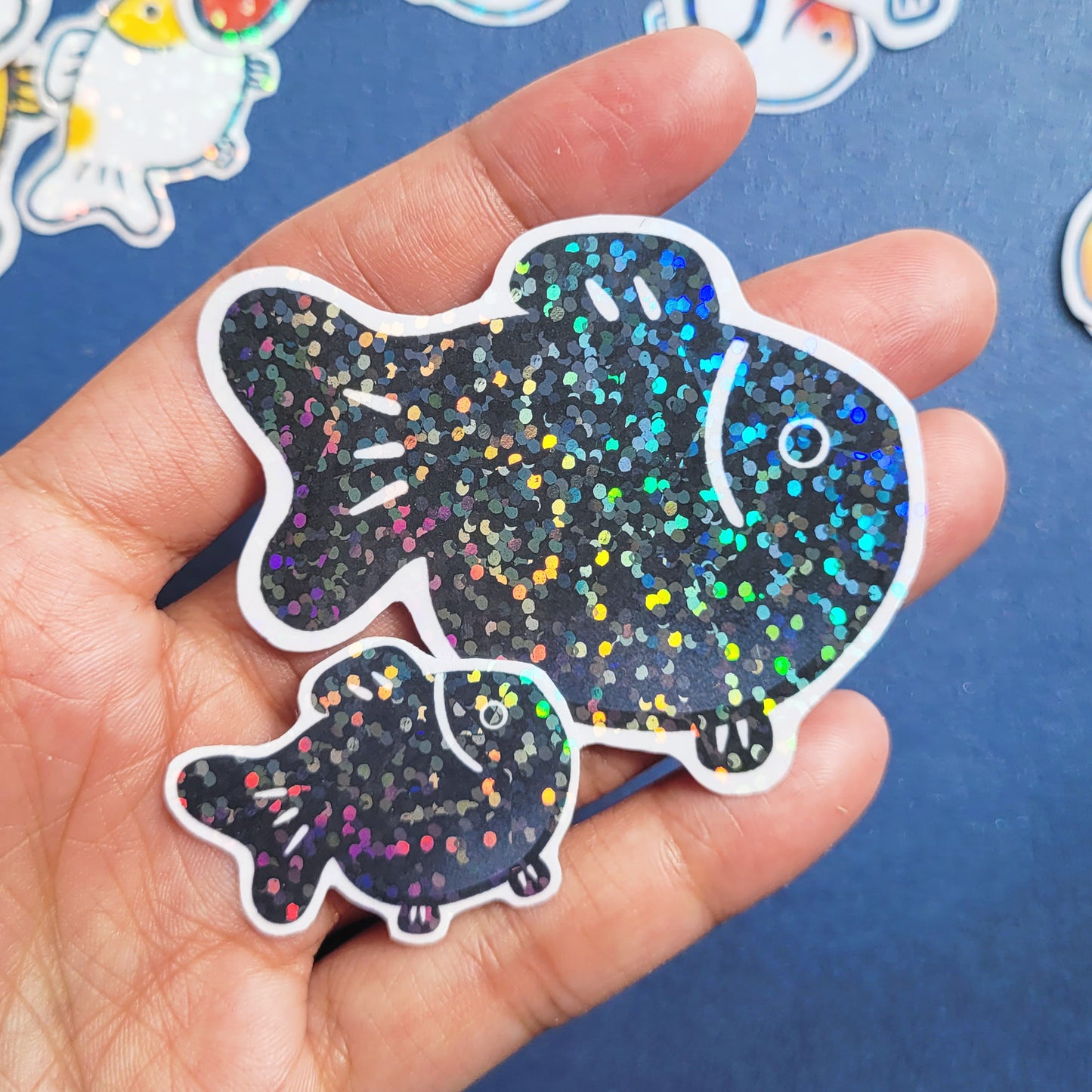 Goldfish Vinyl Holographic Sticker - Raven