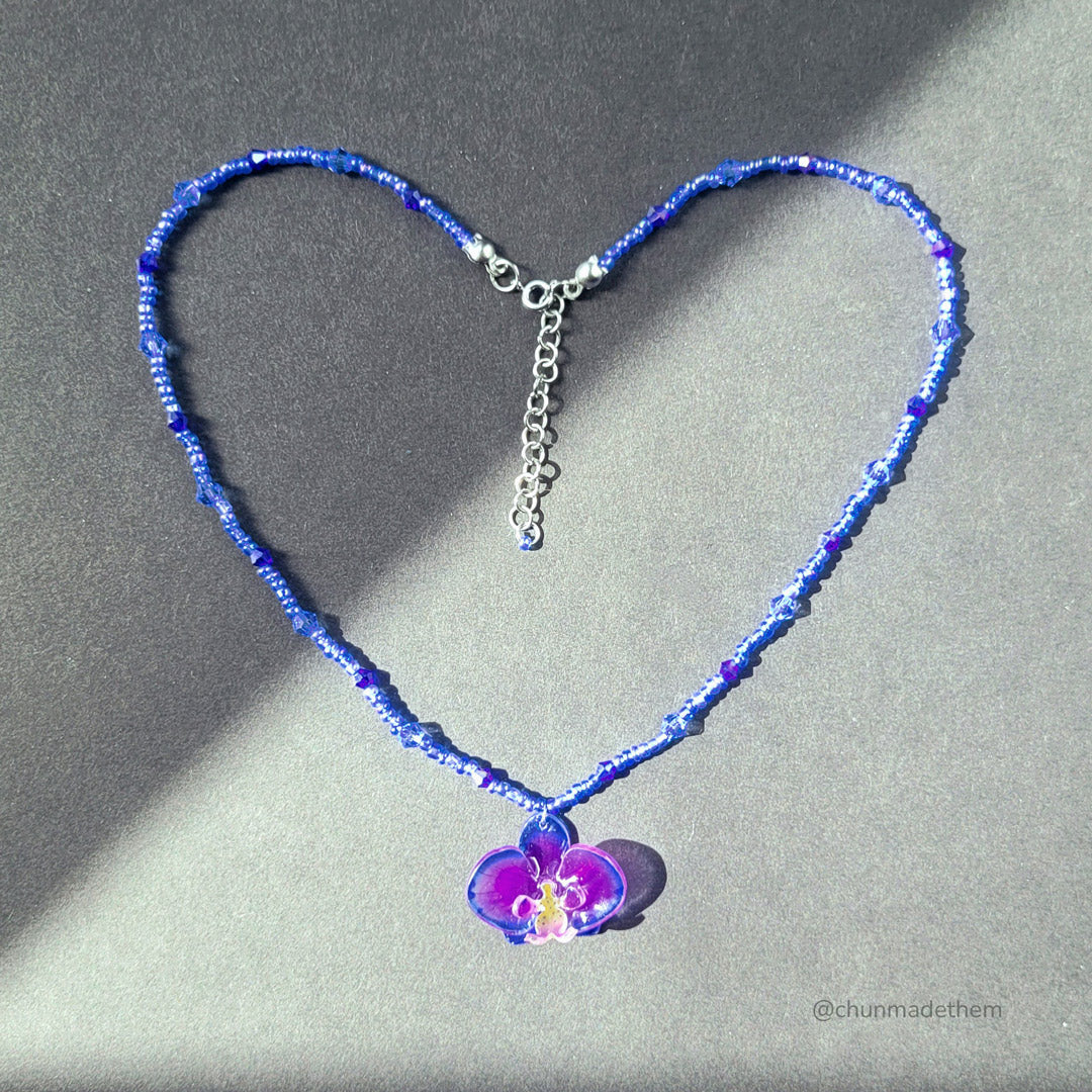 Purple Orchid Necklace