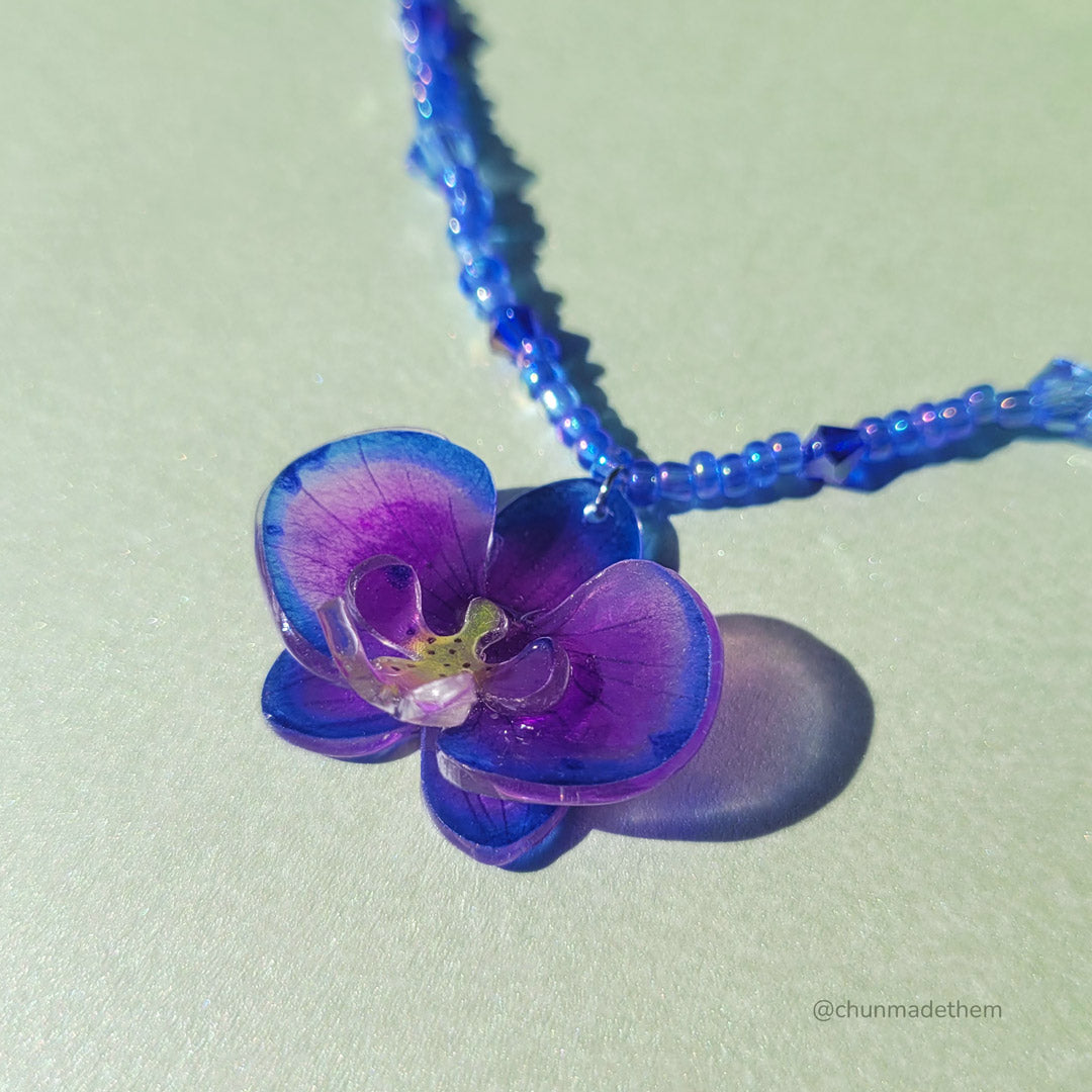 Purple Orchid Necklace