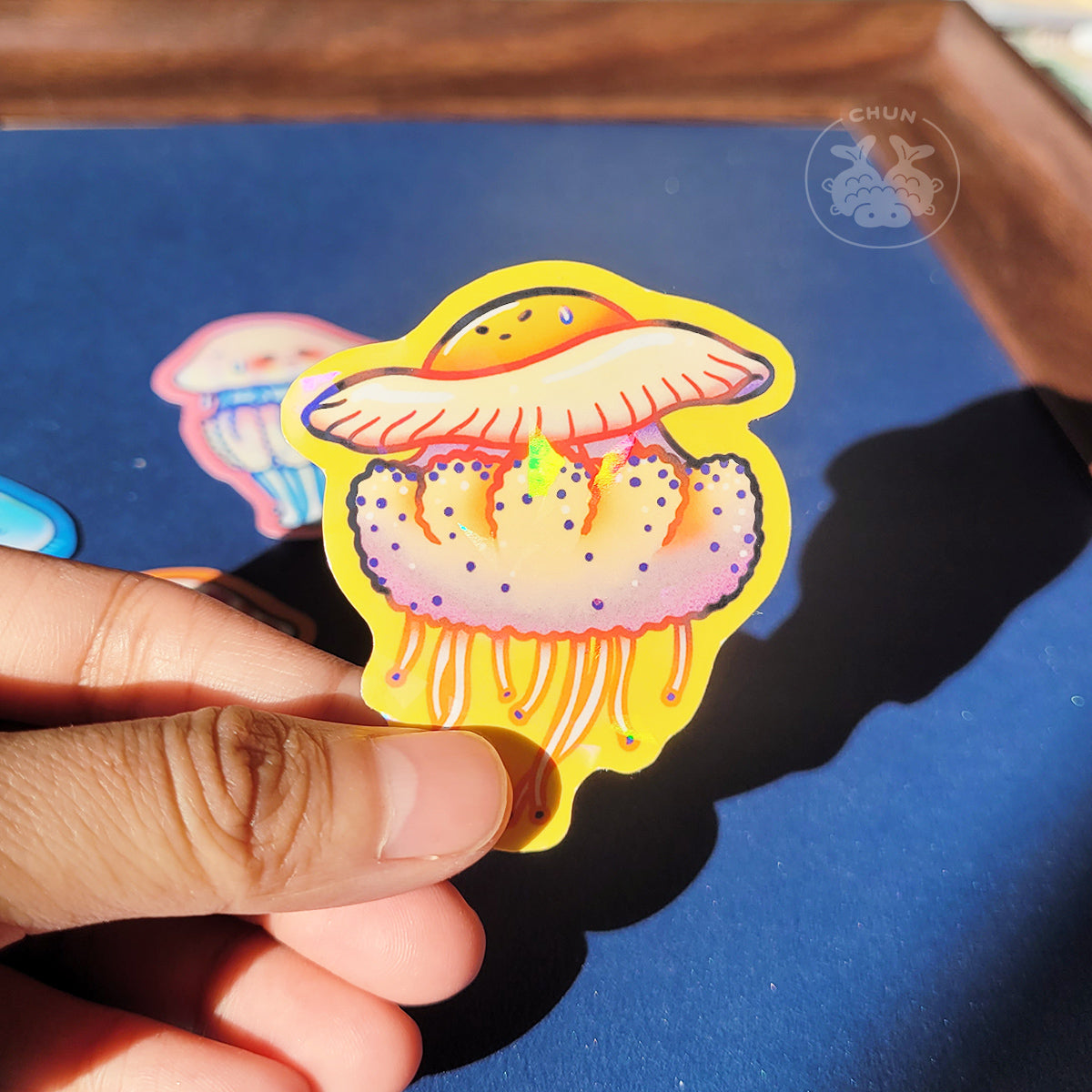 Jellyfish Vinyl Holographic Sticker - Set of 5