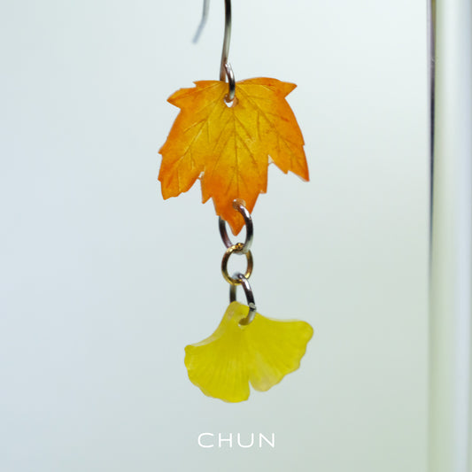 Maple & Ginkgo Leaf Earrings