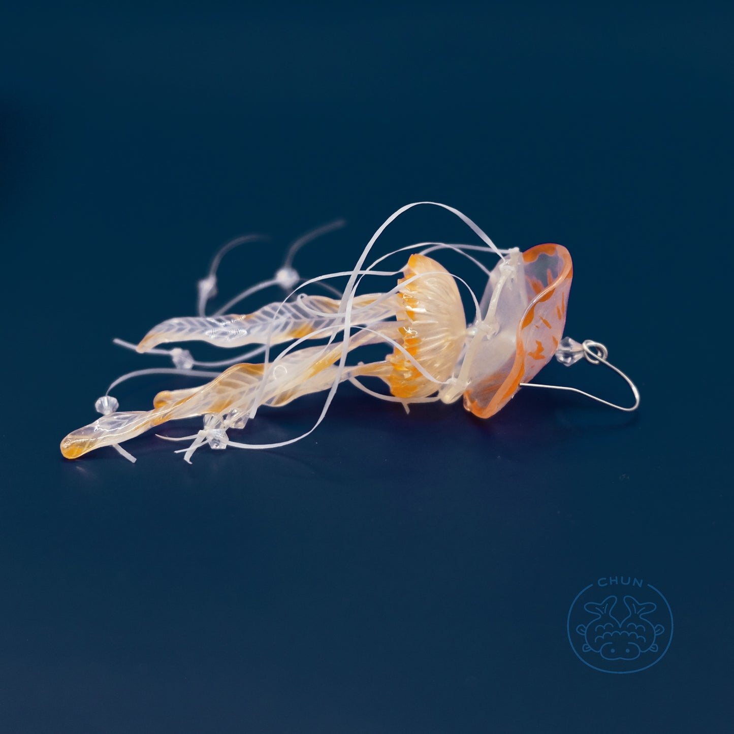 Orange Jellyfish Single Earring