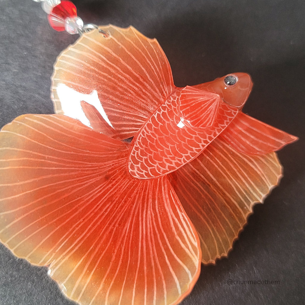 Red Betta Fish Single Earring