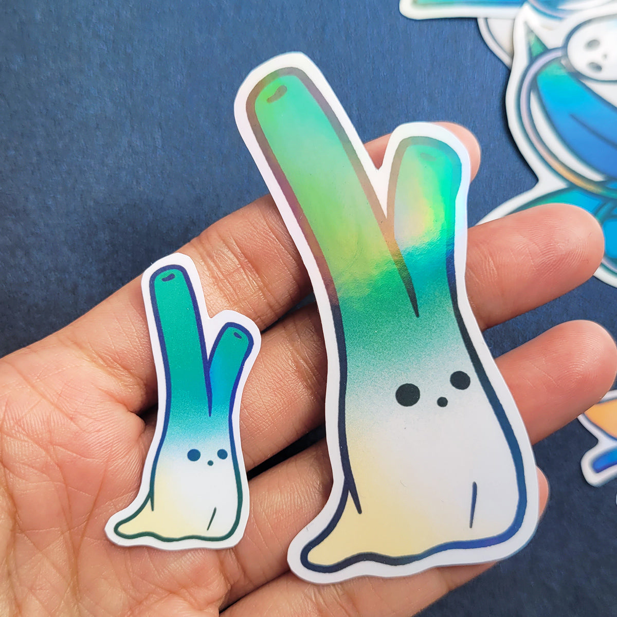 Spooky Vinyl Holographic Sticker - Leek Ghost