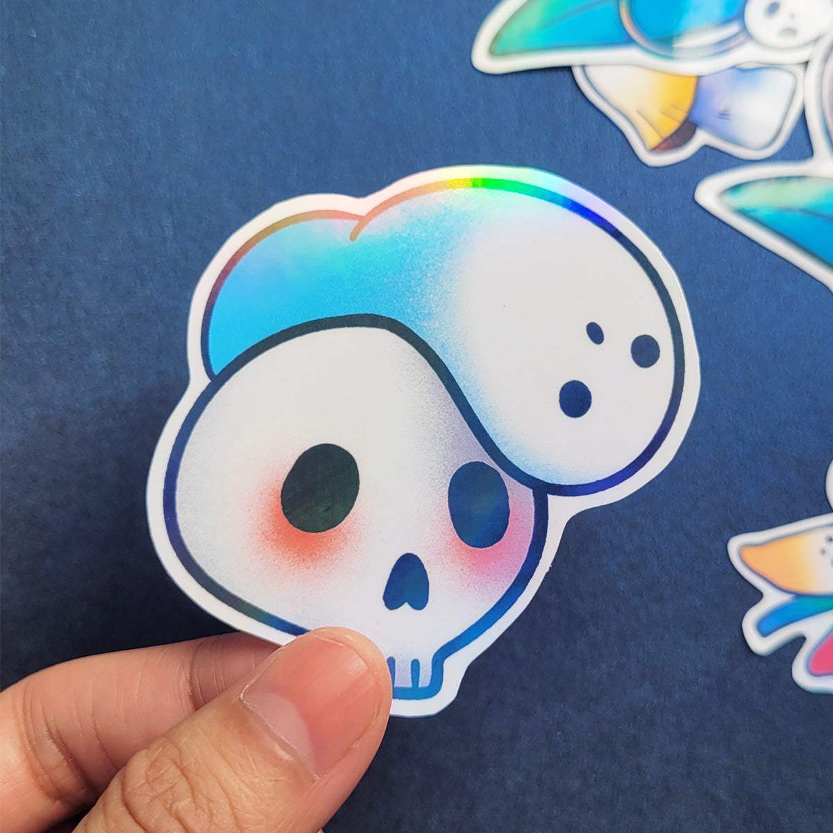 Spooky Vinyl Holographic Sticker - Mochi Ghost