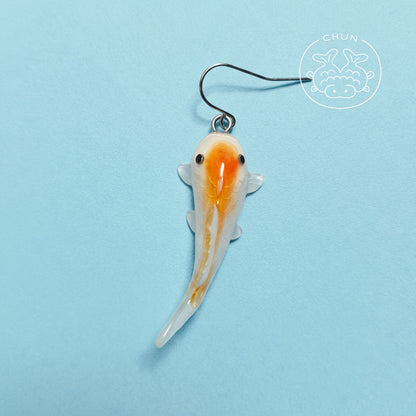 One-of-a-kind Koi Earring - Pumpkin