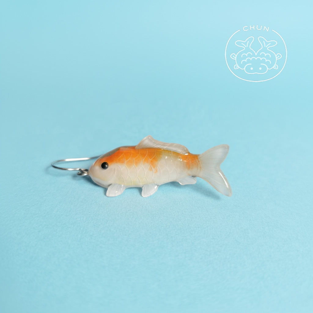 One-of-a-kind Koi Earring - Pumpkin