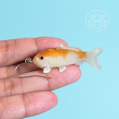 One-of-a-kind Koi Earring - Pumpkin