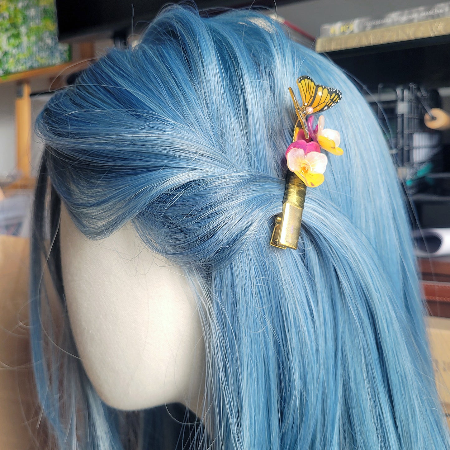 Pansies Butterfly Hair Clip