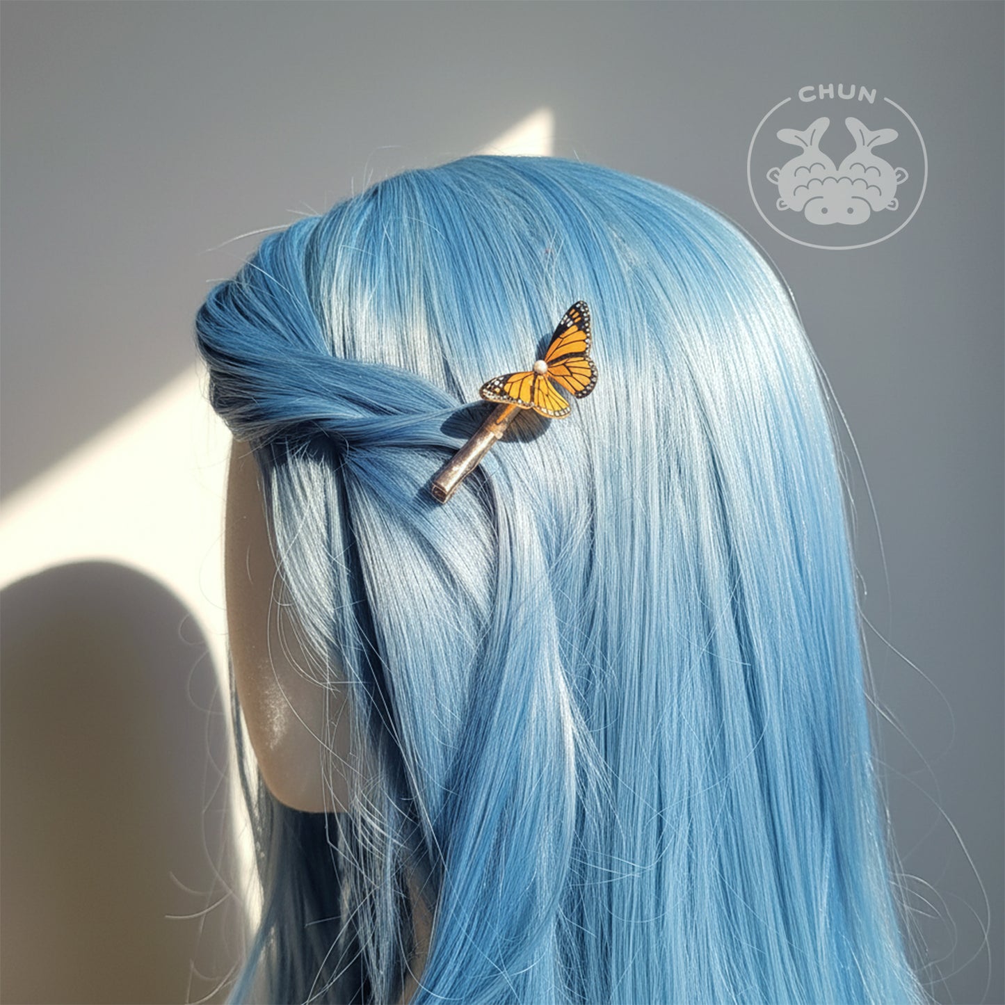 Orange Monarch Butterfly Hair Clip