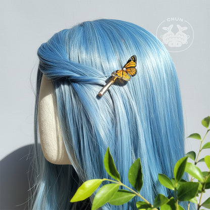 Orange Monarch Butterfly Hair Clip