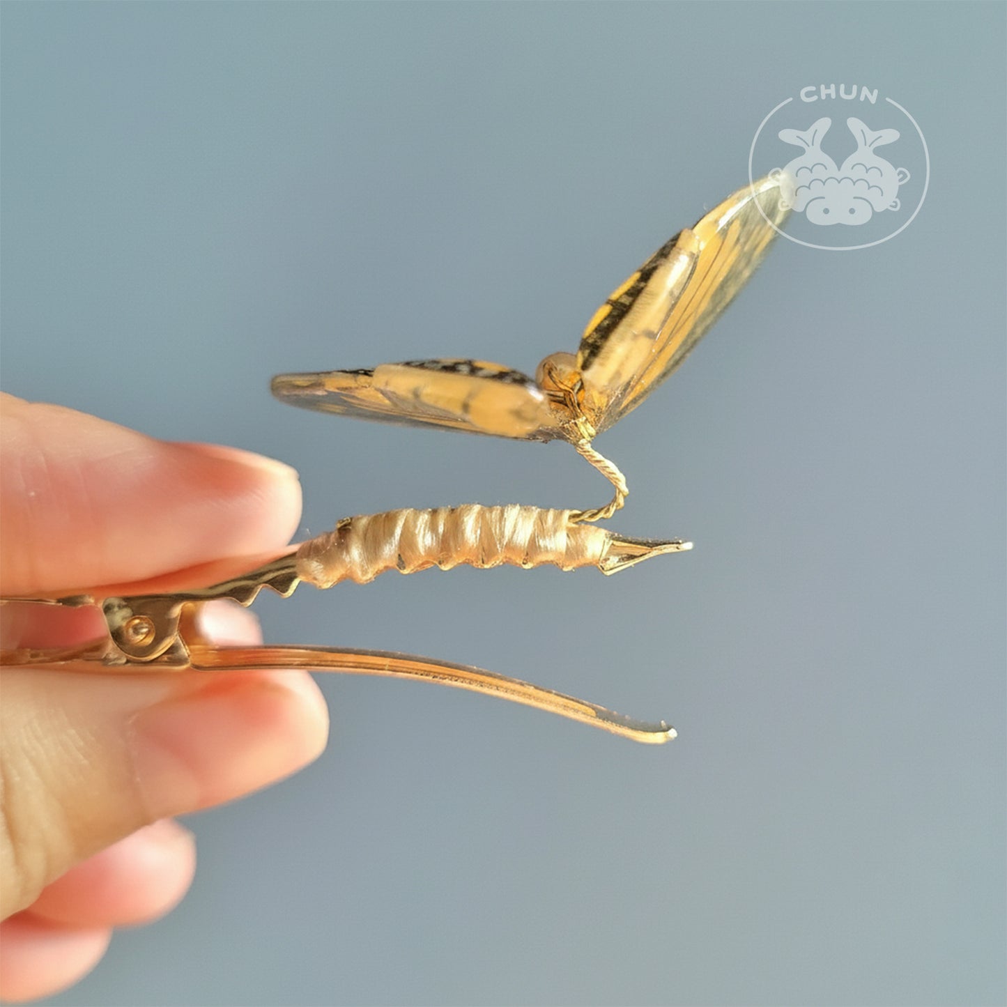 Orange Monarch Butterfly Hair Clip