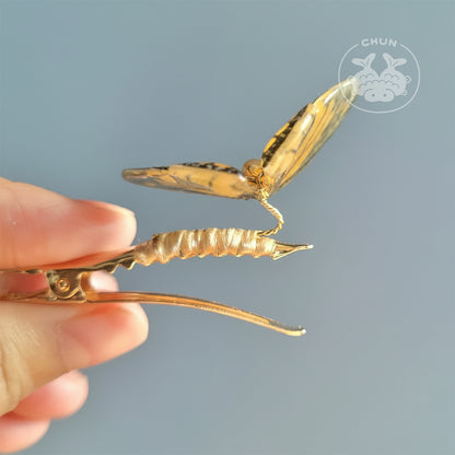 Orange Monarch Butterfly Hair Clip