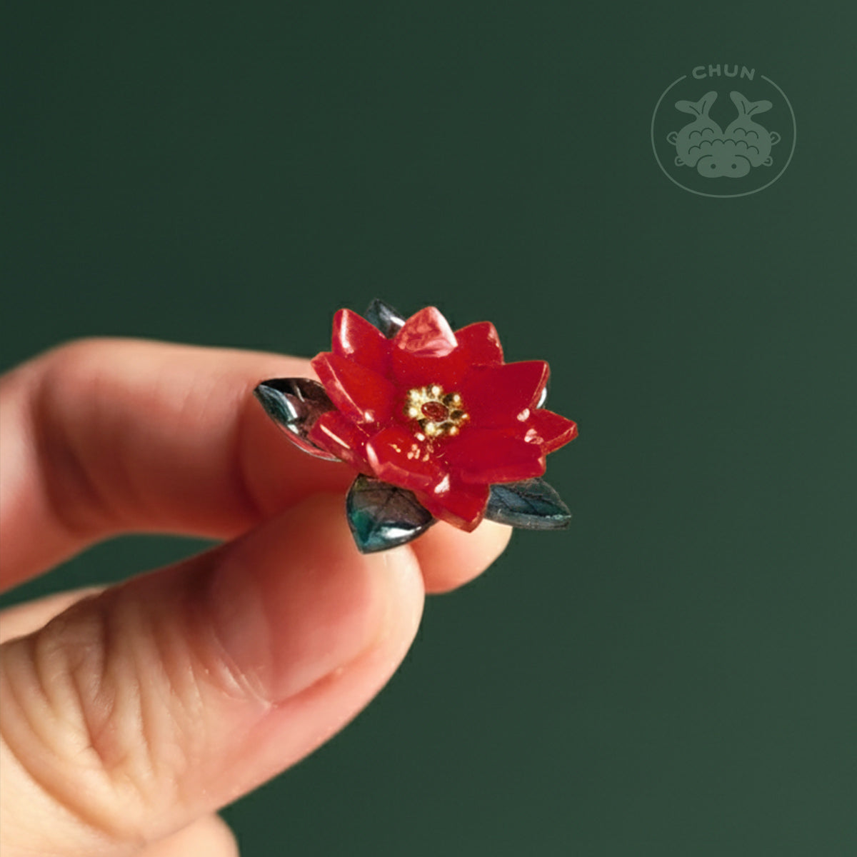 Poinsettia Earrings