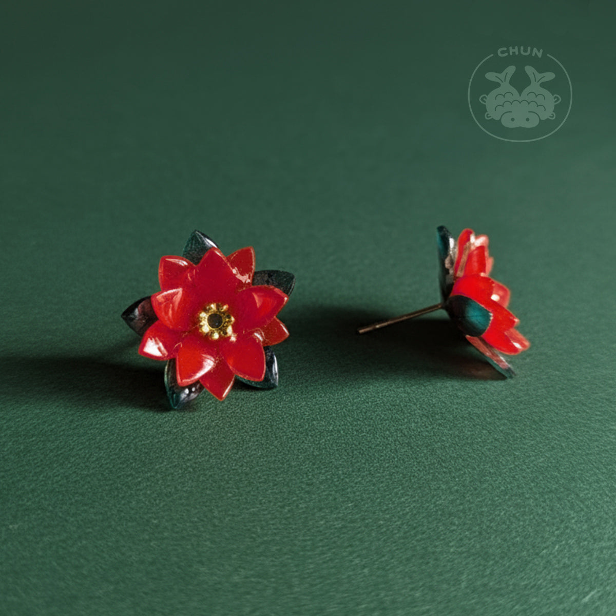 Poinsettia Earrings