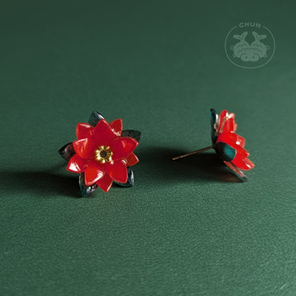 Poinsettia Earrings