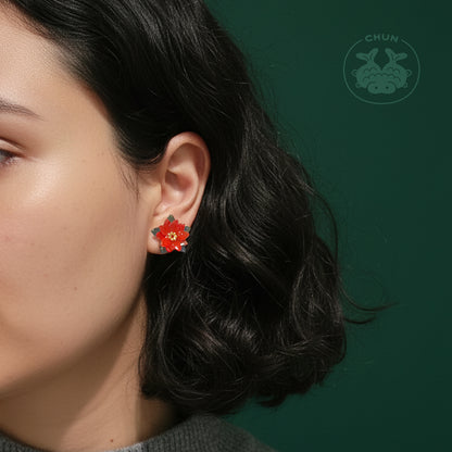 Poinsettia Earrings