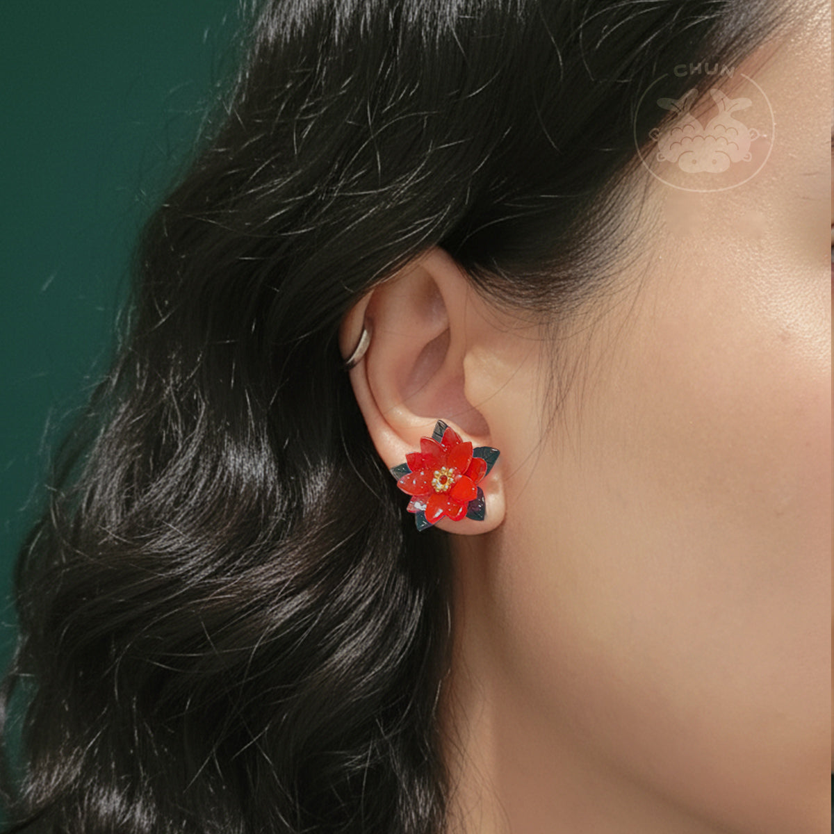 Poinsettia Earrings