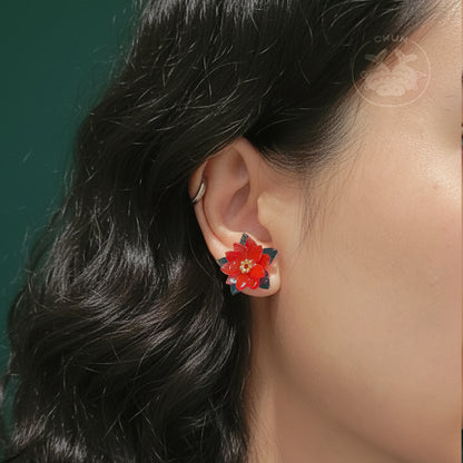 Poinsettia Earrings