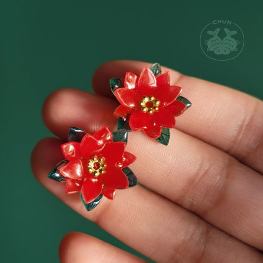 Poinsettia Earrings