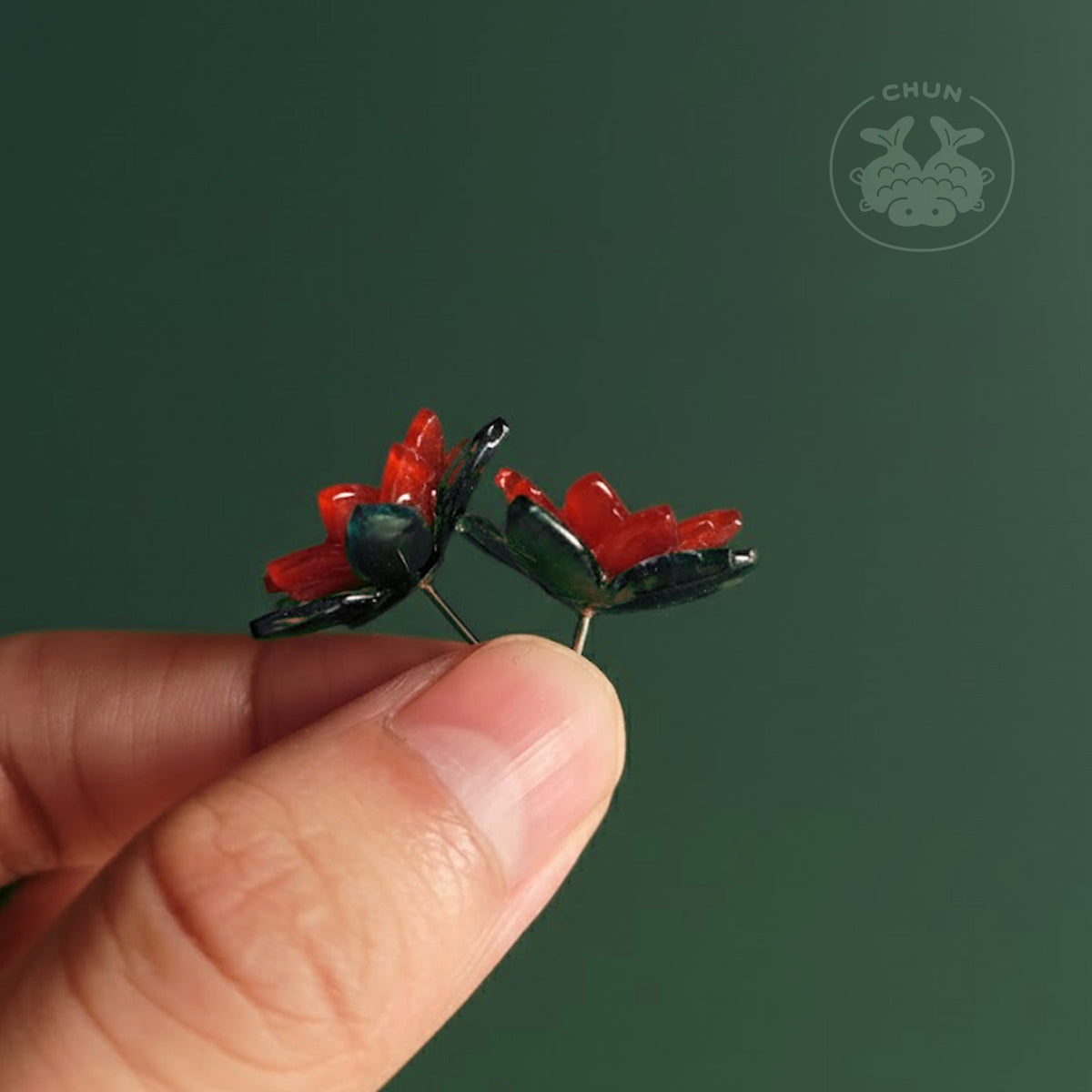 Poinsettia Earrings