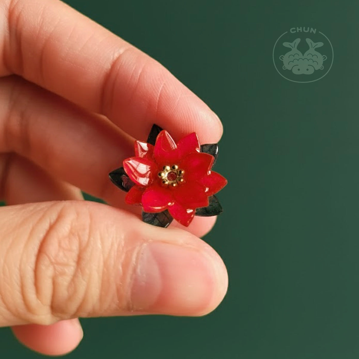 Poinsettia Earrings
