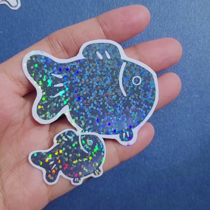 Goldfish Vinyl Holographic Sticker - Raven
