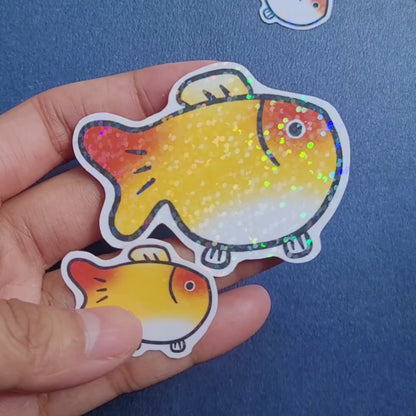 Goldfish Vinyl Holographic Sticker - Mango