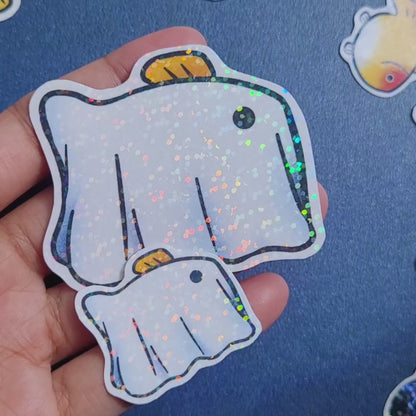 Goldfish Vinyl Holographic Sticker - Ghost