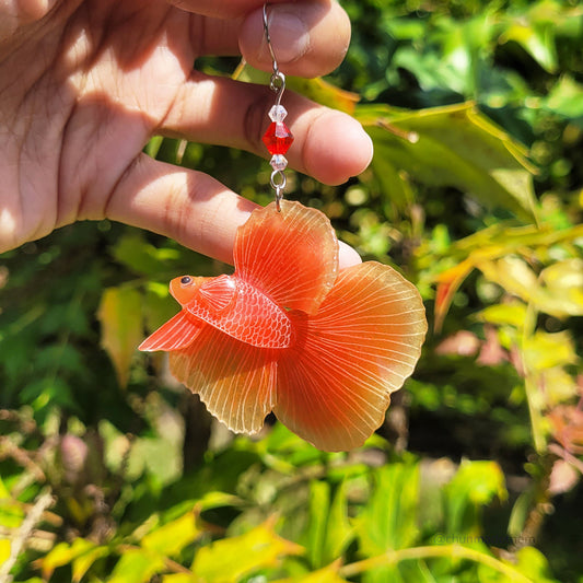 Red Betta Fish Single Earring