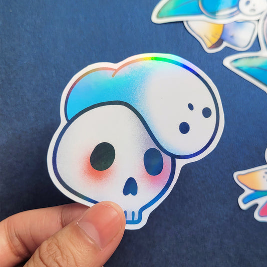 Spooky Vinyl Holographic Sticker - Mochi Ghost