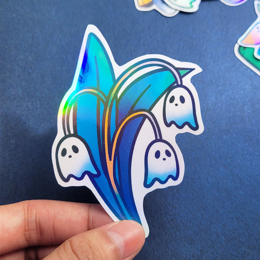 Spooky Vinyl Holographic Sticker - Lily of the Valley Ghost